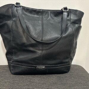 Coach Black Leather Tote Bag